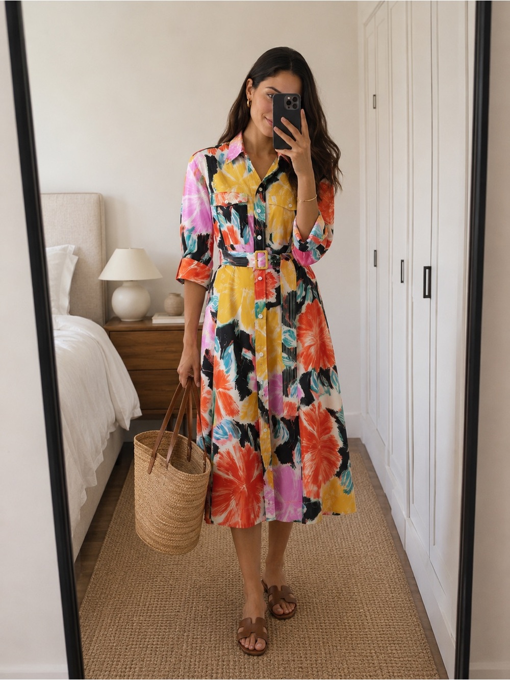 Essentiel Antwerp Dingy Floral Shirt Midi Dress Belted Multicolor EU 34 NWOT